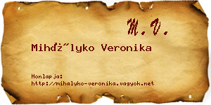 Mihályko Veronika névjegykártya